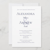 濃紺のタイポグラフィのリハーサルの夕食の招待状 招待状 (正面)