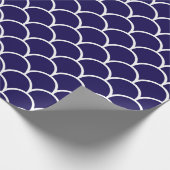 濃紺のドラゴンのスケール ラッピングペーパー (角)