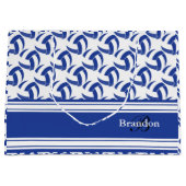 濃紺のバレーボールを個人化して下さい ラージペーパーバッグ (正面)