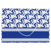 濃紺のバレーボールを個人化して下さい ラージペーパーバッグ (裏面)