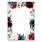 濃紺のバーガンディの赤面の結婚式のエンクロージャカード テーブルナンバー (裏面)