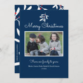濃紺のヒイラギ及び果実のメリークリスマス2017年 シーズンカード (正面/裏面)