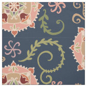 濃紺のピンクの円形浮彫り ファブリック (見本)