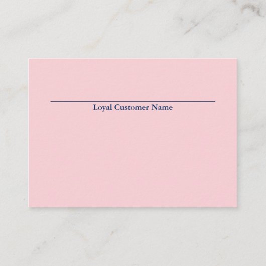 濃紺のピンクの花の美容院のロイヤリティカード ロイヤリティカード (裏面)