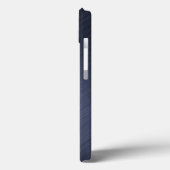 濃紺のブラシをかけられたアルミニウム金属の一見の2モノグラム Case-Mate iPhoneケース (裏面 / 左)