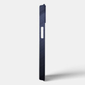 濃紺のブラシをかけられたアルミニウム金属の一見の2モノグラム Case-Mate iPhoneケース (裏面 / 右)