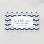 濃紺のベビーシャワーのおむつのラッフルのチケット エンクロージャーカード (裏面)