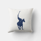 濃紺のポロプレーヤーの枕 クッション (裏面)