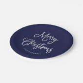 濃紺のメリークリスマス|の手書きの原稿 ペーパープレート (アングル)