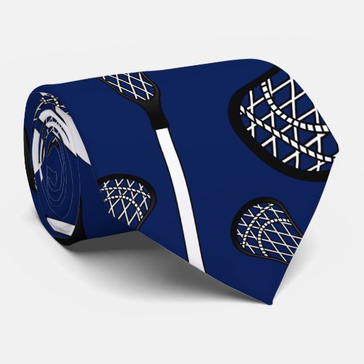 濃紺のラクロスの棒 ネクタイ (ロール)