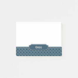 濃紺のレザールックの白いクローバーのモノグラム ポストイット