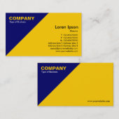 濃紺の三角のコーナー-こはく色(FFCC00) 名刺 (正面/裏面)