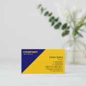 濃紺の三角のコーナー-こはく色(FFCC00) 名刺 (スタンド正面)