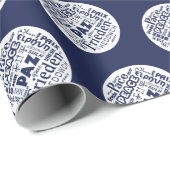 濃紺の包装紙の多言語の平和単語 ラッピングペーパー (ロールコーナー)