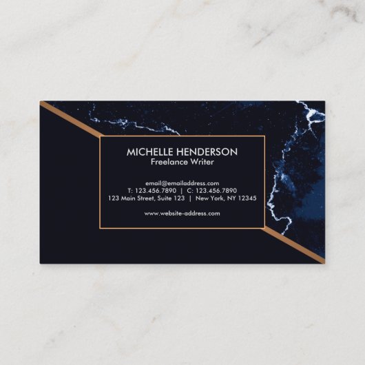 濃紺の大理石 名刺 (裏面)