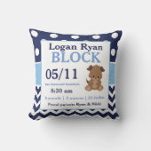 濃紺の子犬のベビーの発表の枕 クッション (正面)