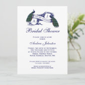 濃紺の孔雀のブライダルシャワー 招待状 (スタンド正面)