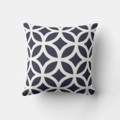 濃紺の幾何学的なパターン枕 クッション (裏面)