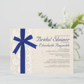 濃紺の弓及びレースのブライダルシャワー招待状 招待状 (スタンド正面)
