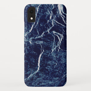 濃紺の抽象芸術パターン iPhone XRケース