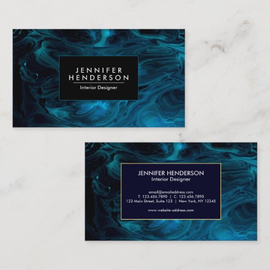 濃紺の抽象芸術 名刺 (正面/裏面)