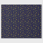 濃紺の星が付いている包装紙 ラッピングペーパー (フラット)