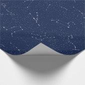 濃紺の星明かりの空が付いている(占星術の)十二宮図の星座 ラッピングペーパー (角)