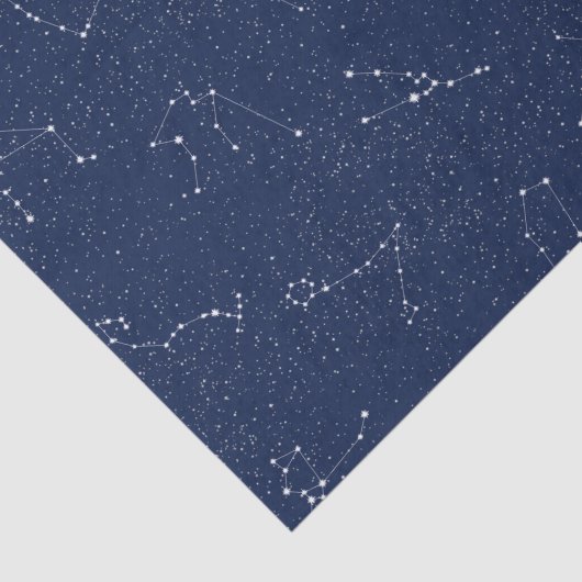 濃紺の星明かりの空が付いている(占星術の)十二宮図の星座 薄葉紙 (詳細)