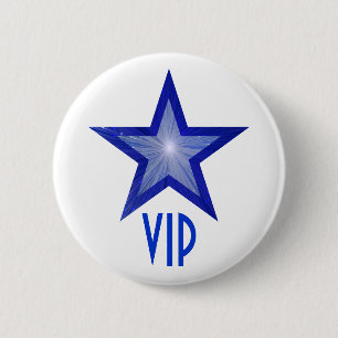 濃紺の星「VIP」ボタンの白 缶バッジ