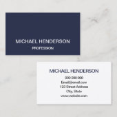 濃紺の最小主義のモダンな名刺 名刺 (正面/裏面)