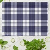 濃紺の格子縞 キッチンタオル (折り畳み)