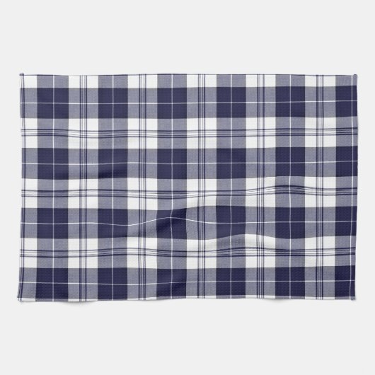 濃紺の格子縞 キッチンタオル (横)