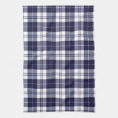 濃紺の格子縞 キッチンタオル (縦)