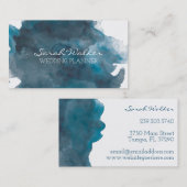 濃紺の水彩画の名刺 名刺 (正面/裏面)