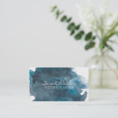 濃紺の水彩画の名刺 名刺 (スタンド正面)