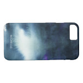 濃紺の水彩画グラデーションな|はあなたの名前を加えます Case-Mate iPhoneケース (裏面(横))