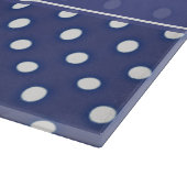 濃紺の水玉模様のパーソナライズなまな板 カッティングボード (角)