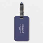 濃紺の水玉模様のモノグラムのな荷物のラベル ラゲッジタグ (裏面縦)