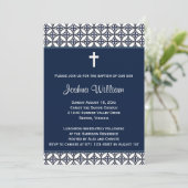 濃紺の洗礼の《キリスト教》洗礼式や命名式の招待状 招待状 (スタンド正面)