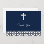 濃紺の洗礼は感謝していしています サンキューカード (正面/裏面)