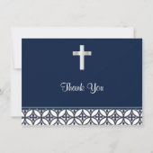濃紺の洗礼は感謝していしています サンキューカード (正面)