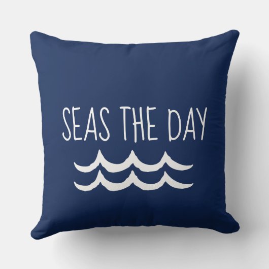 濃紺の海は日航海の振ります クッション (裏面)