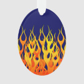 濃紺の炎を競争させる鮮やかなクラシック オーナメント (正面)