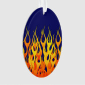 濃紺の炎を競争させる鮮やかなクラシック オーナメント (正面)