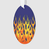 濃紺の炎を競争させる鮮やかなクラシック オーナメント (正面)