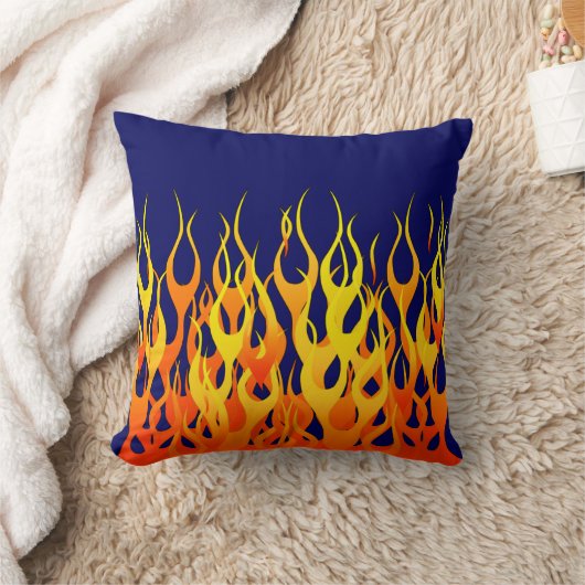 濃紺の炎を競争させる鮮やかなクラシック クッション (ブランケット)