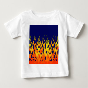 濃紺の炎を競争させる鮮やかなクラシック ベビーTシャツ