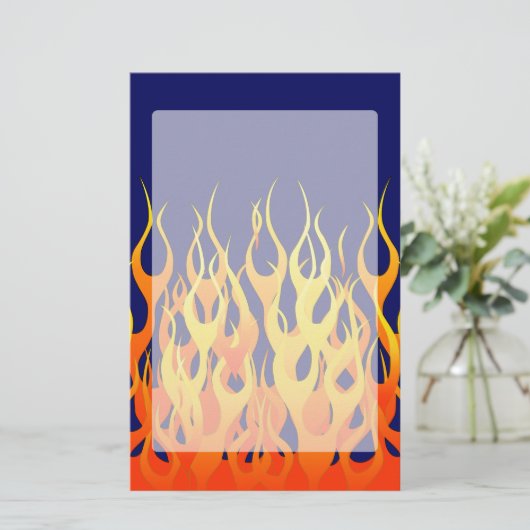濃紺の炎を競争させる鮮やかなクラシック 便箋 (スタンド正面)