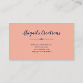 濃紺の珊瑚のBoho花フレームは感謝していしています 名刺 (裏面)