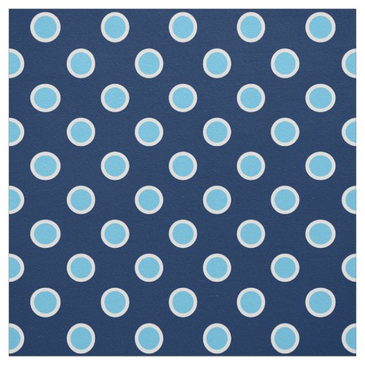 濃紺の生地の淡いブルーの水玉模様 ファブリック (見本)